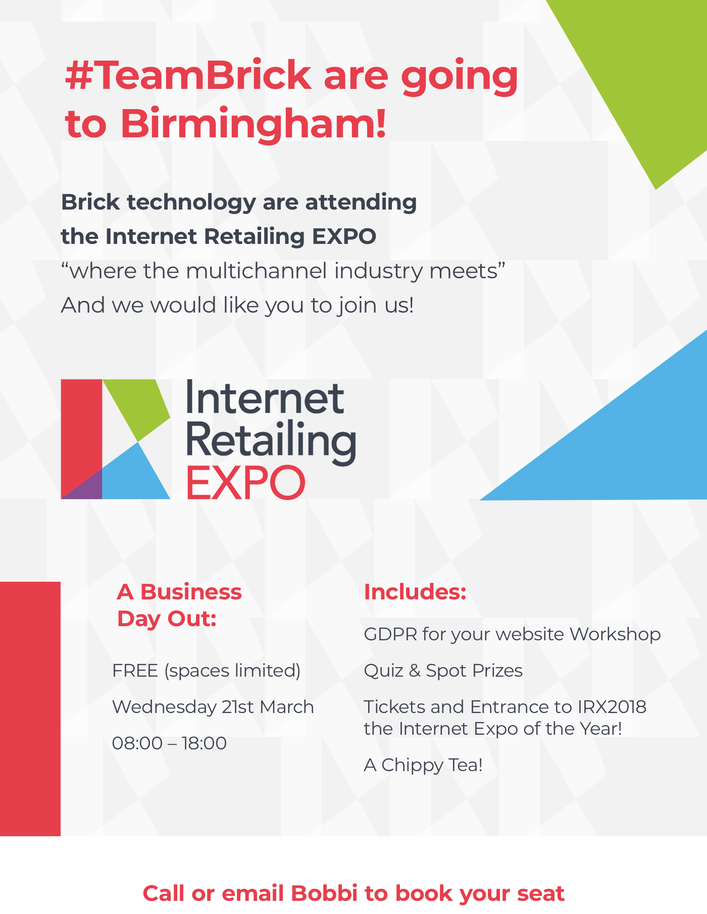 #TeamBrick are going to Birmingham!