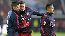 Die Bayern-Fuballer Rodrguez, Lewandowski und Thiago brauchen gegen den FC Liverpool einen Glanztag.