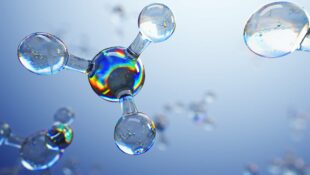 3d illustration of glass molecules. Atoms connection concept. Ab