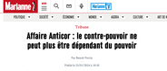 Affaire Anticor : tribune de Benoît Perrin dans Marianne