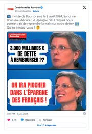 France Info reprend nos visuels sur Sandrine Rousseau